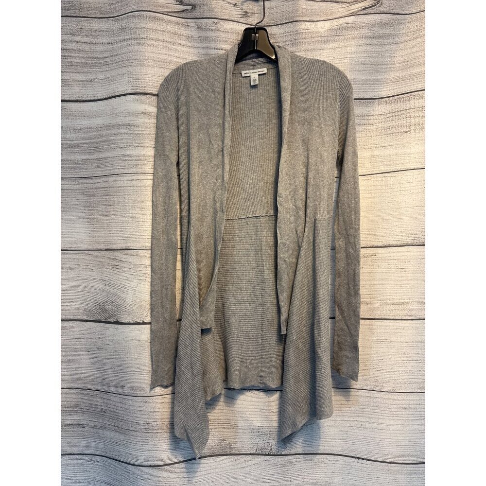 Cotton By Autumn Cashmere Open Front Ribbed Cardigan Sweater Size S